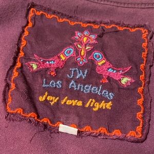 Johnny Was Plum Midi Dress with Pink and Orange Embroidery